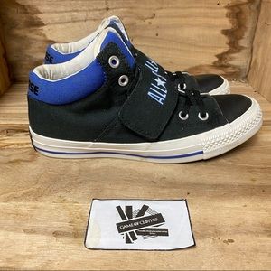 Converse all stars mid top black blue sneakers